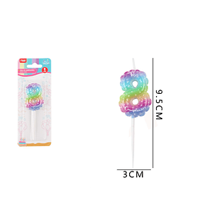 Velas de Número 8 Multicolor 9.5*3.5cm