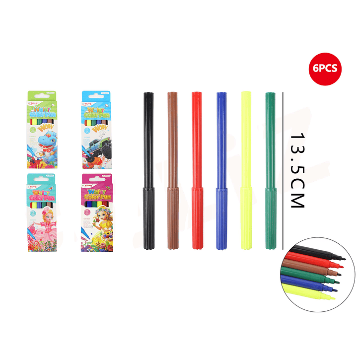 Marcadores de Colores de personajes 6pcs 1