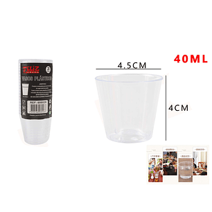 Vasos Plásticos Shot Transparente 40ML 20pcs