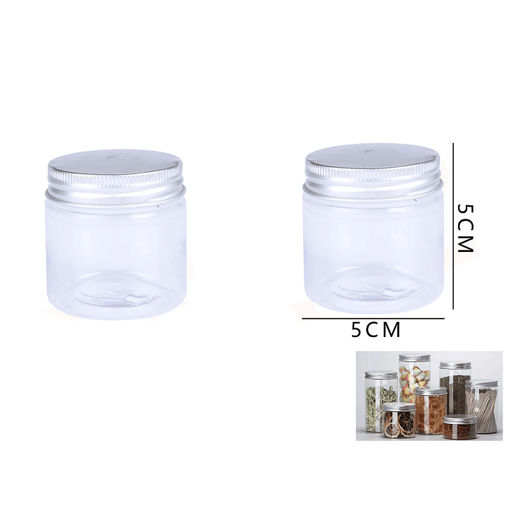 Tarro Plastico con Tapa Aluminio 5*5cm 1