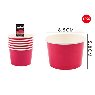 Pote Helado Fucsia 8.5*5.8cm 6pcs