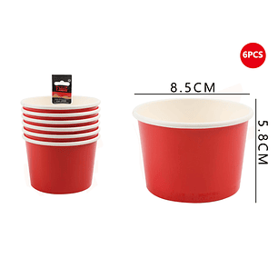 Pote Helado Rojo 8.5*5.8cm 6pcs