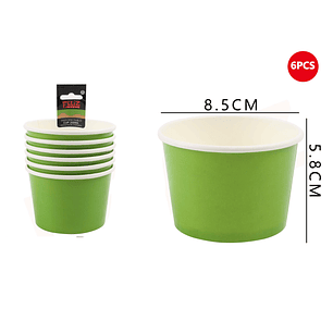 Pote Helado Verde 8.5*5.8cm 6pcs