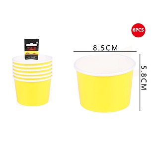 Pote Helado Amarillo 8.5*5.8cm 6pcs