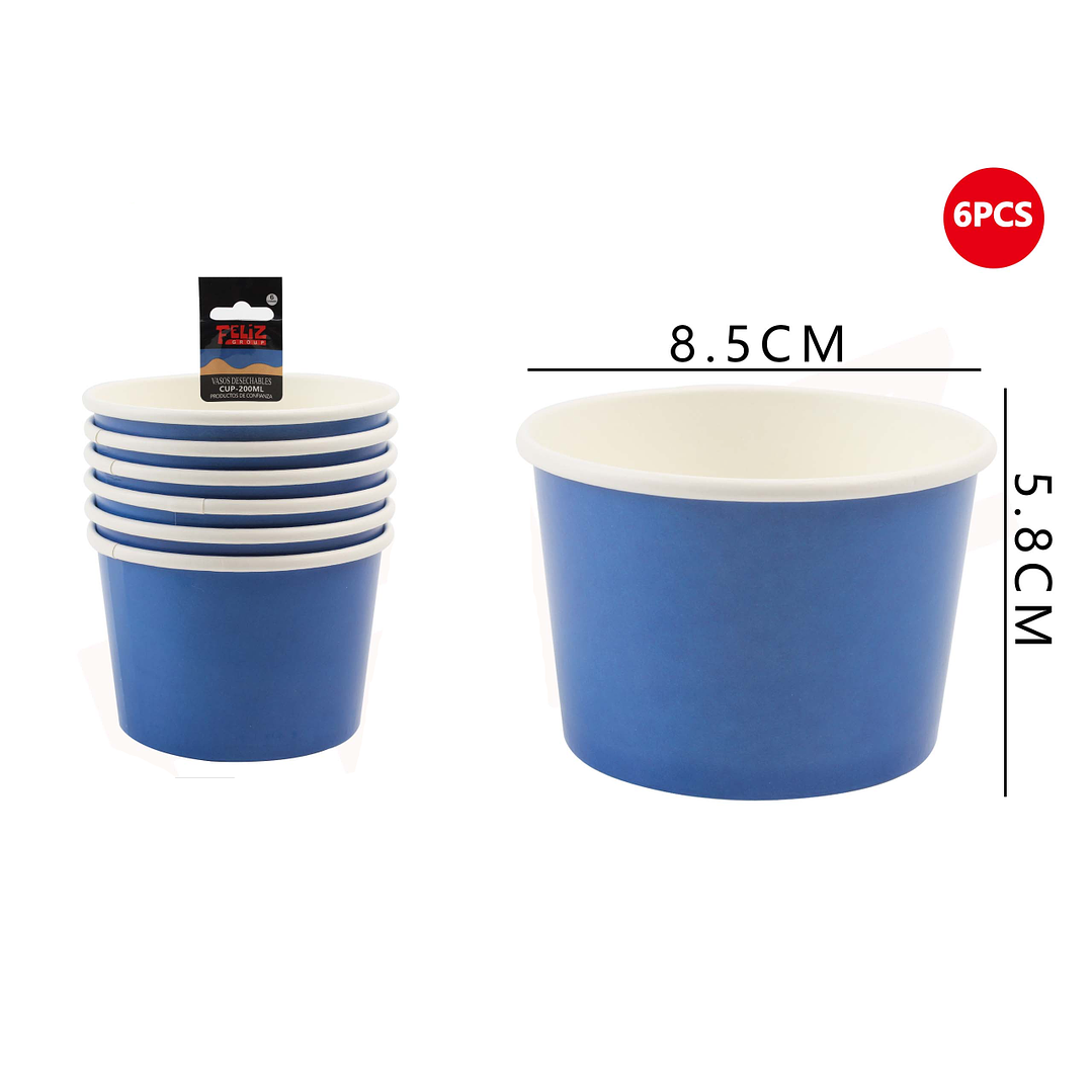 Pote Helado Azul 8.5*5.8cm 6pcs 1