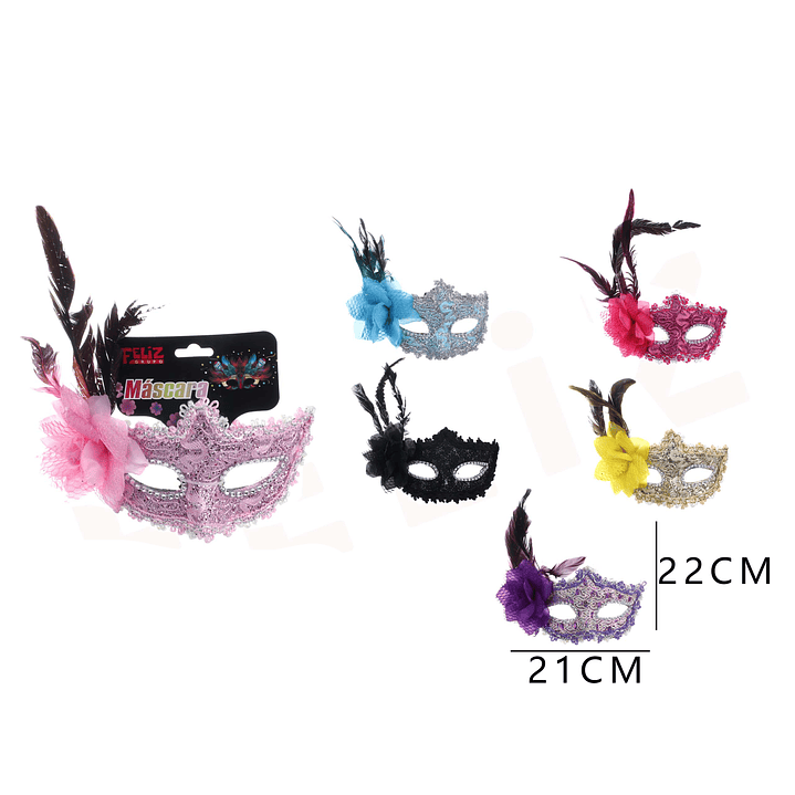 Antifaz con Flor de Tela 22x21Cm 1