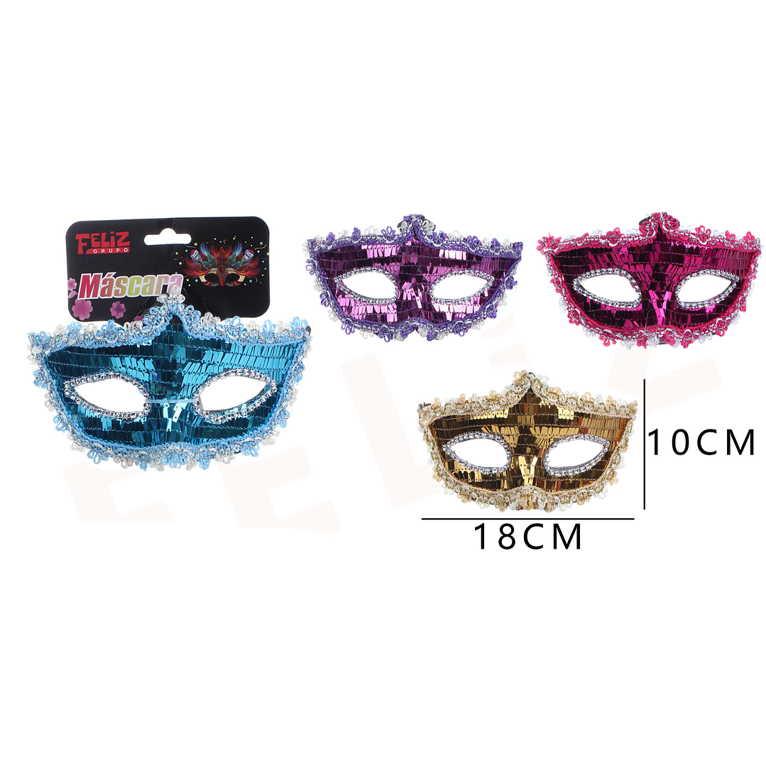 Antifaz lentejuelas de 10x18Cm 1