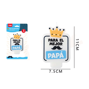 Velas Cumpleaños para el mejor Papá 11x7.5cm