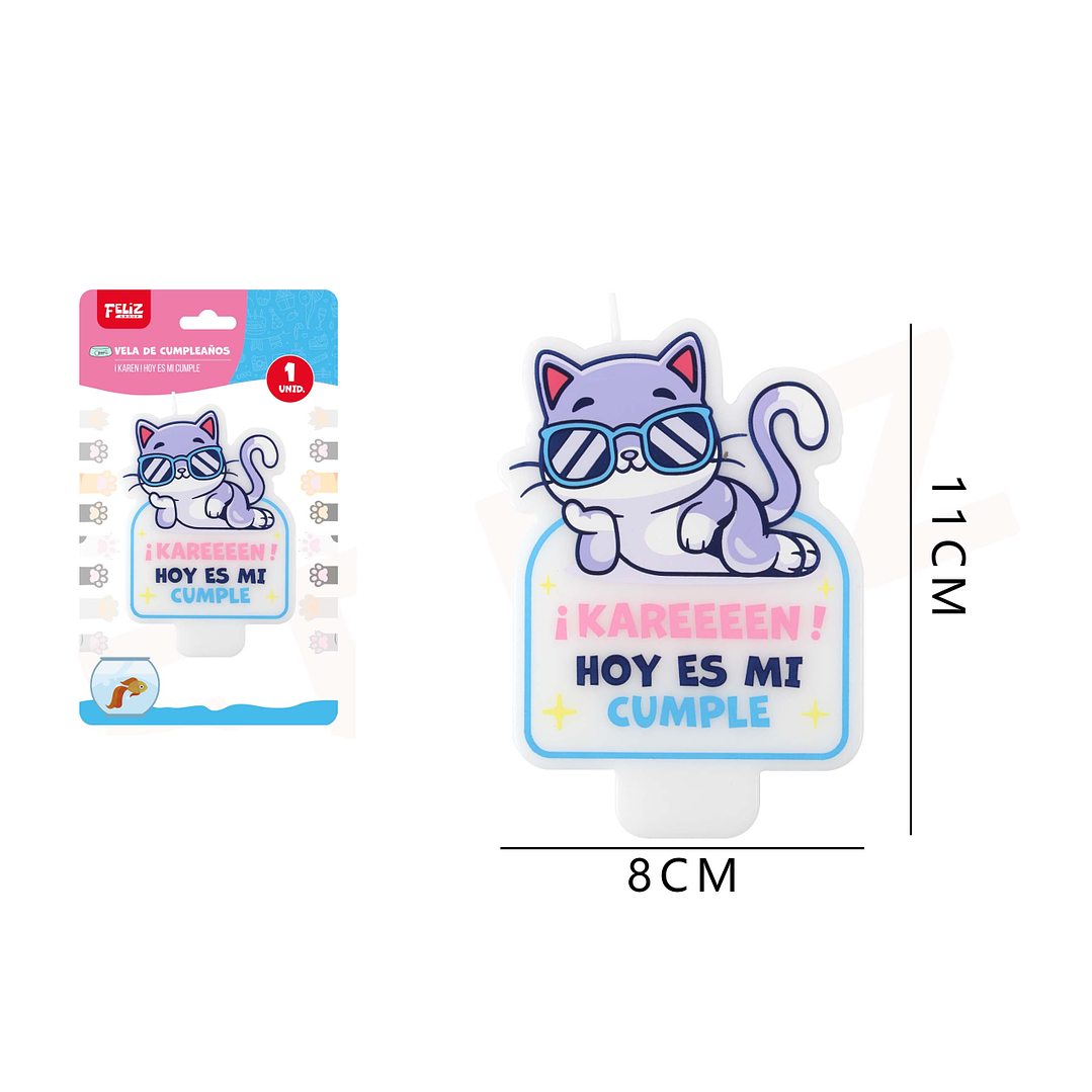 Velas Cumpleaños Karen hoy es mi cumple 11x8cm 1