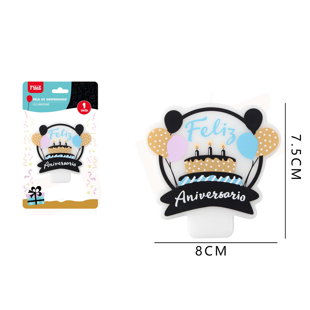 Velas Cumpleaños Feliz Aniversario 8x7.5cm 1