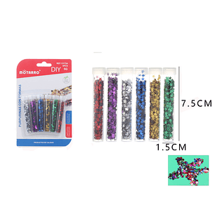 Lentejuela Metalizada Multicolor de Estrella 5G 6pcs