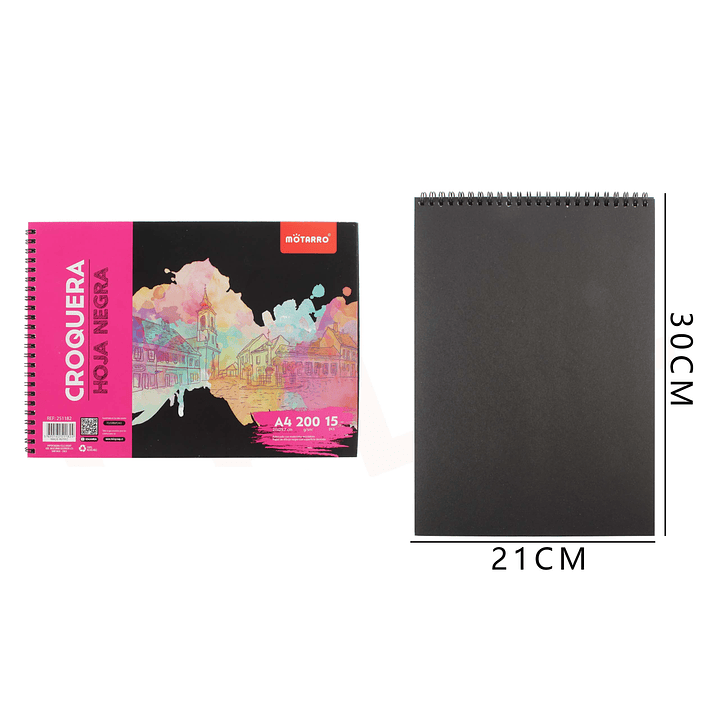 Croquera Hoja Negra 3021Cm A4 1