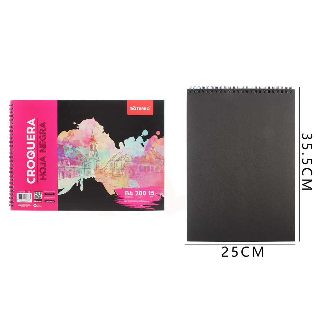 Croquera Hoja Negra 33,5x25Cm B4 1