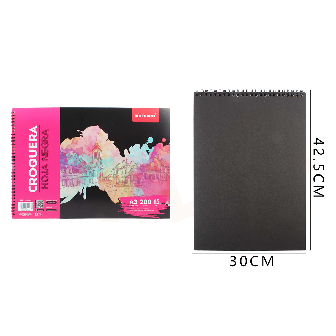 Croquera Hoja Negra 42.5*30cm A3 1