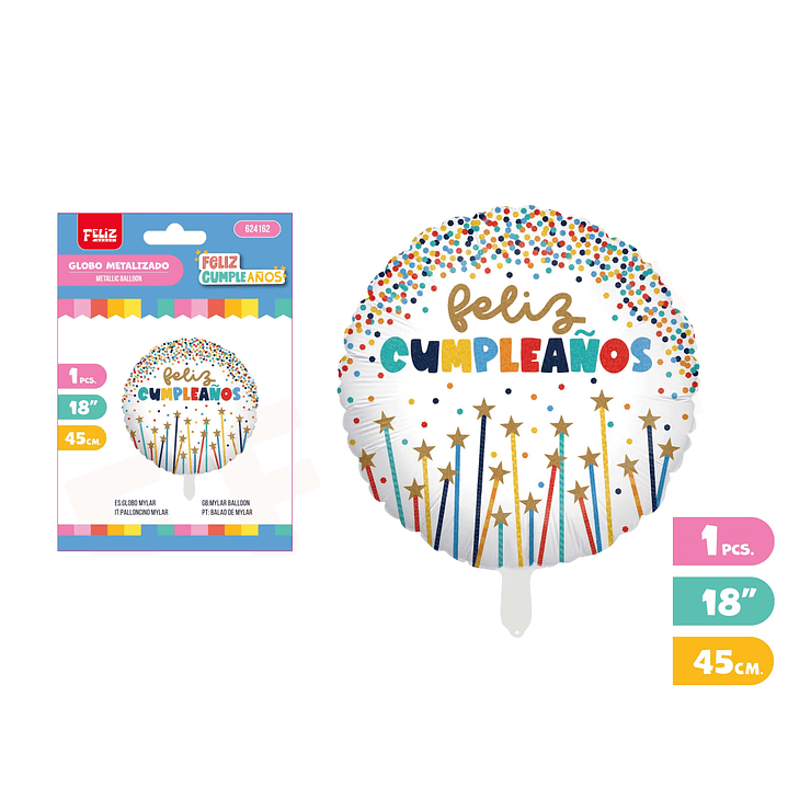 Globo estrellitas Cumpleaños 45cm 1