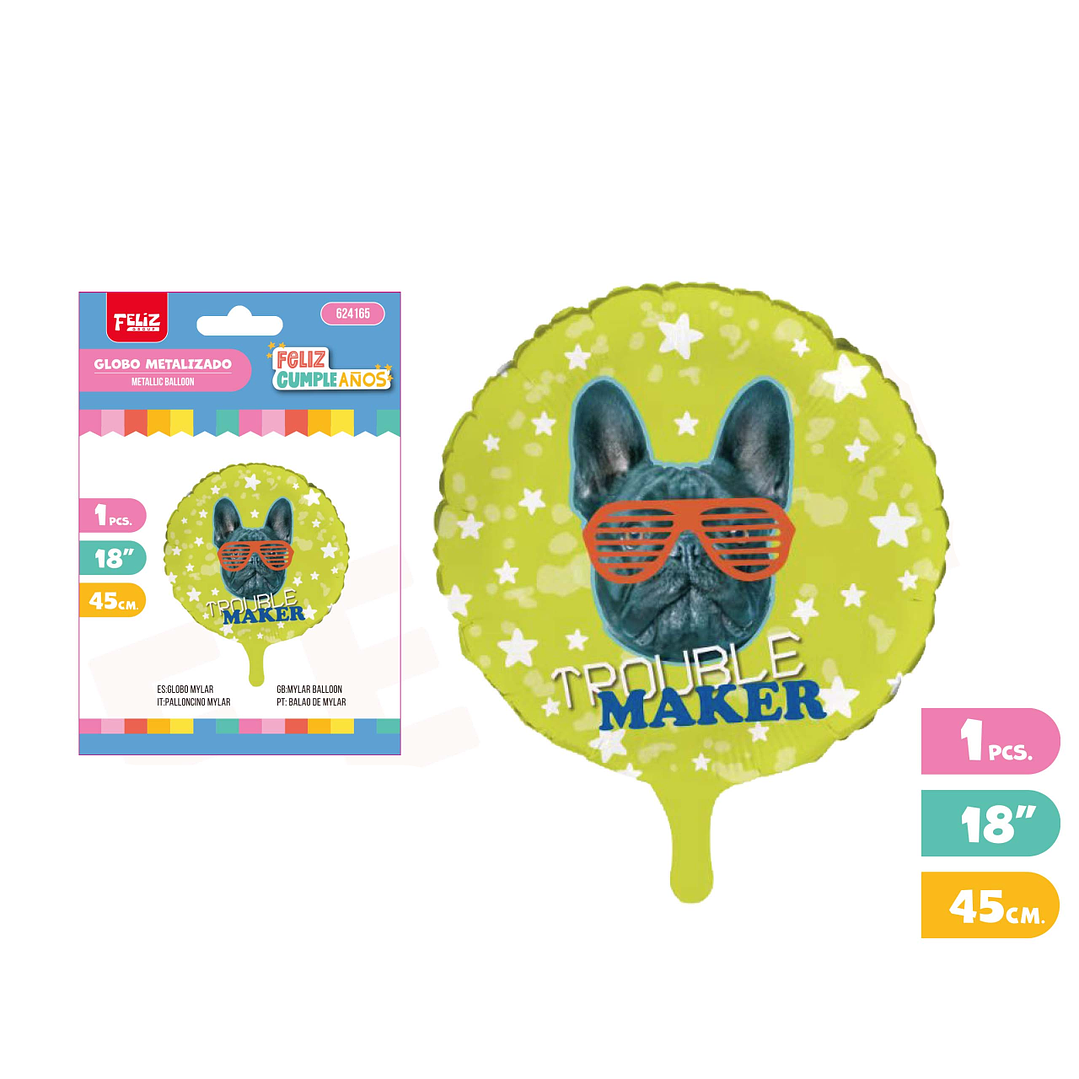 Globo Perrito con lentes 45cm 1