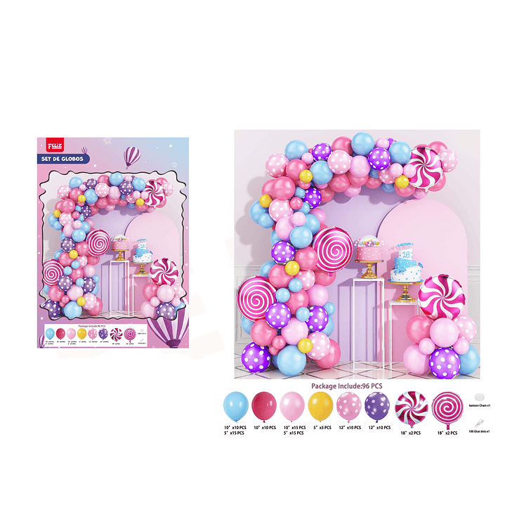 Set de Globos Rosados 96pcs 1