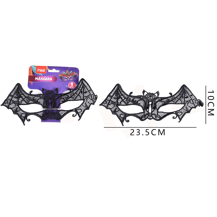 Antifaz Tela Negro Murcielago 21*10cm 1