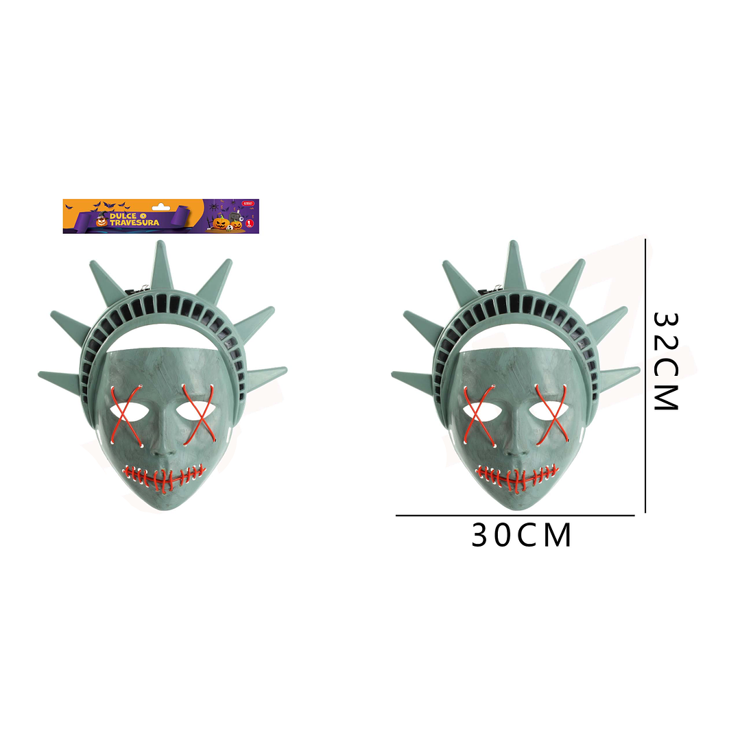 Mascara Estatua Sututada Con Luz 30X32Cm 1