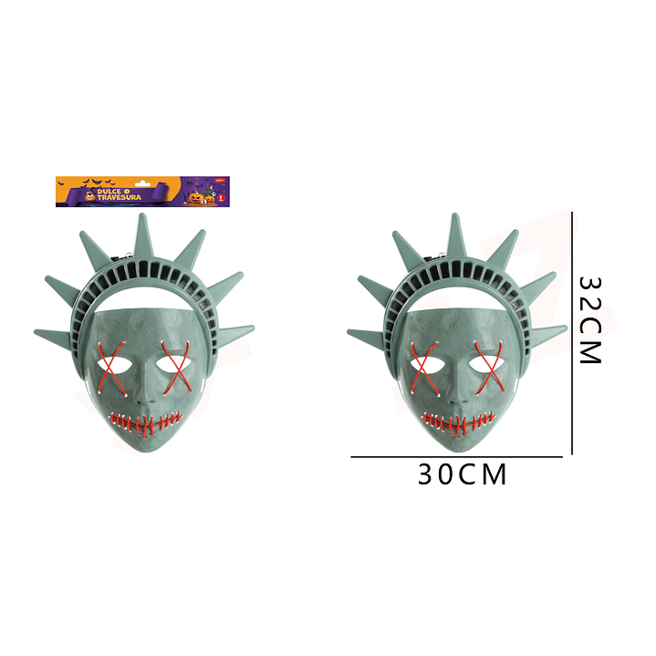 Mascara Estatua Sututada Con Luz 30X32Cm 1