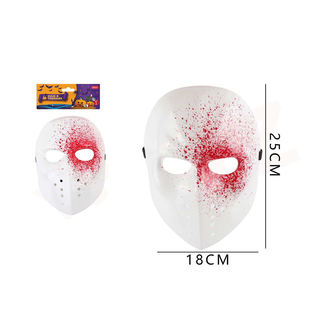 Mascara Blanca Con Mancha De Sangre 25Cm 1