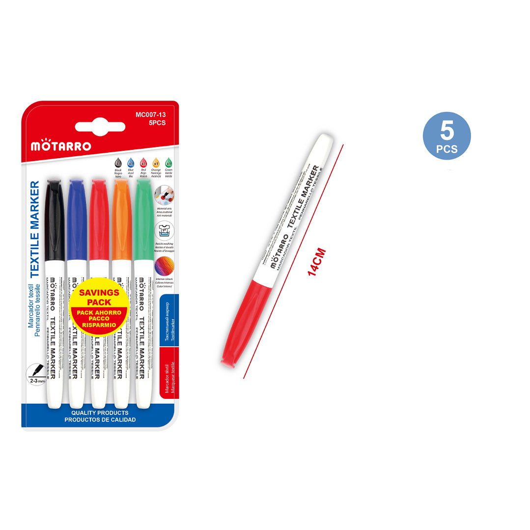 Pack Plumones 5 Colores 23 Mm 1