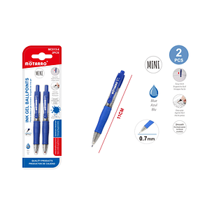 Mini Boligrafo Azul 07Mm 11Cm 2Pcs