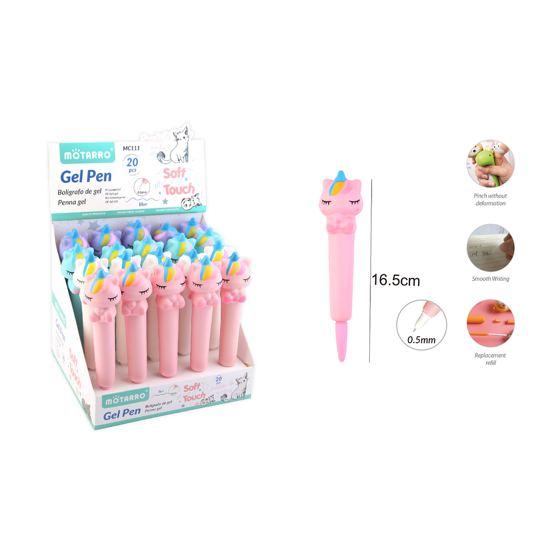 Lápiz Gel Forma Unicornio 16.5Cm 1pc 1