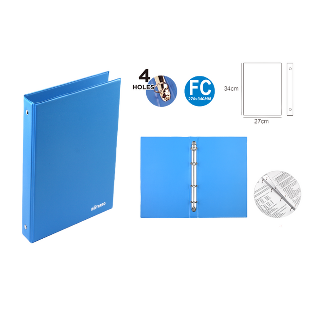Archivador 27x34cm 4 perforaciones Celeste 1