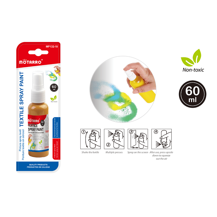 Pintura Textil En Spray Color Dorado 60 Ml 1