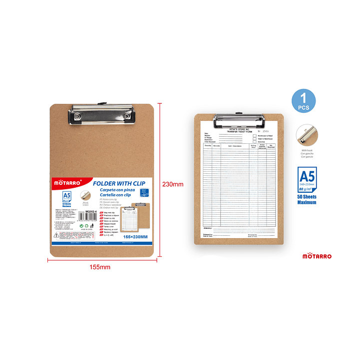 Tabla con Apretador A5 1