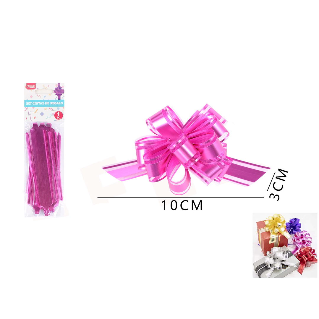 Cinta Mágica de Regalo Fucsia 3x10cm 10pcs 1