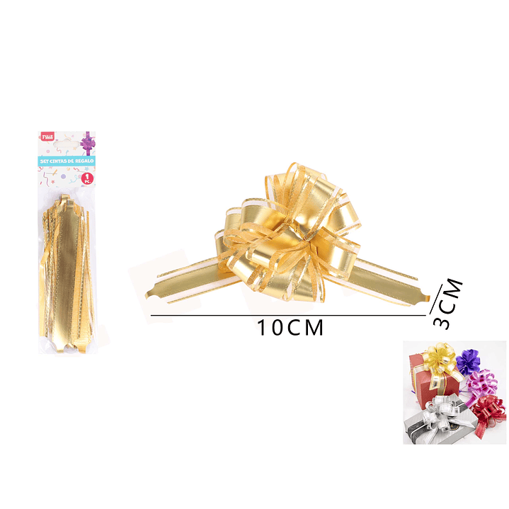Cinta Mágica de Regalo Dorado 3x10cm 1pc 1