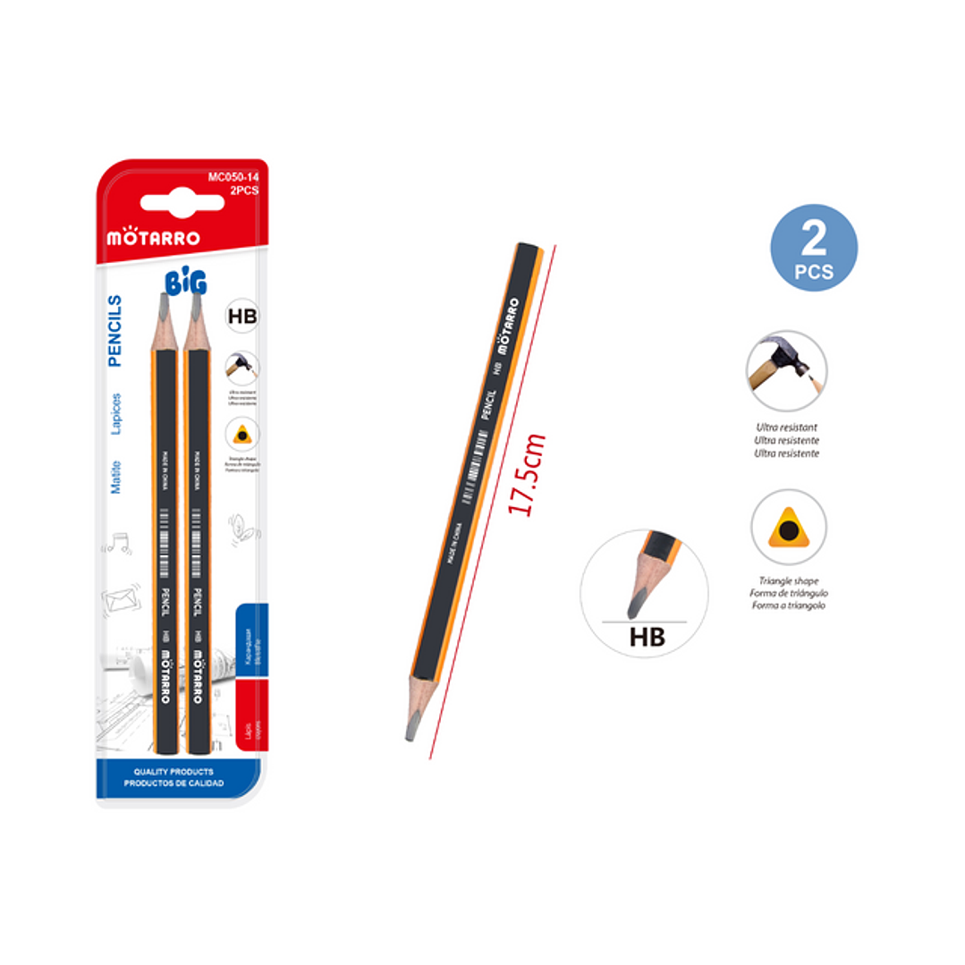 Lapiz Grafito Hb 2Pcs 1