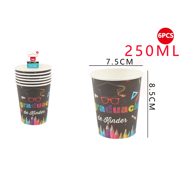 Vasos Graduación 250ML 6pcs 1
