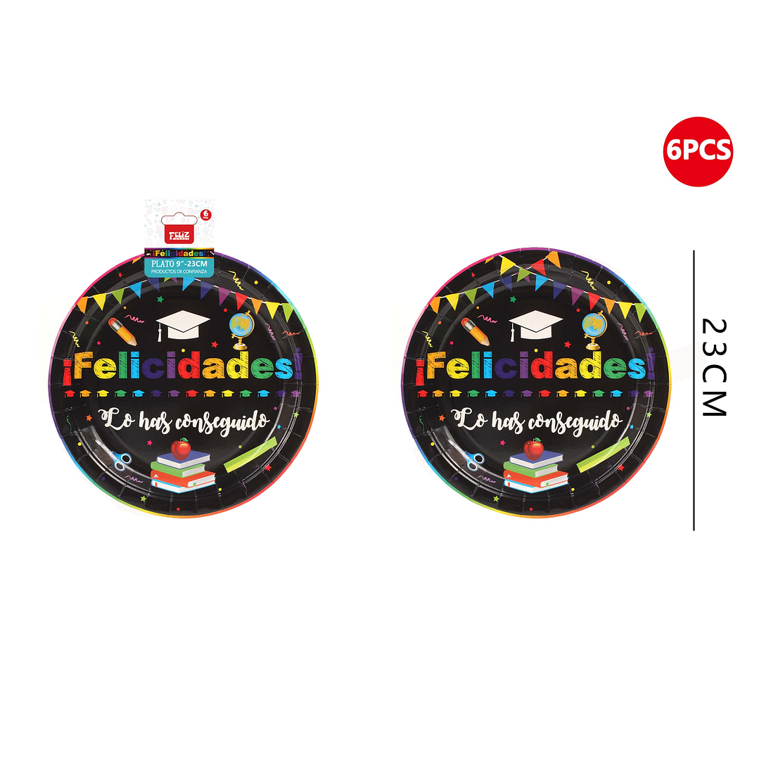 Plato Graduación 23cm 6pcs 1