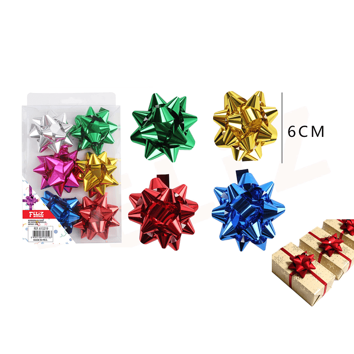 Lazo Regalo Estrella brillante 6cm 6pcs 1