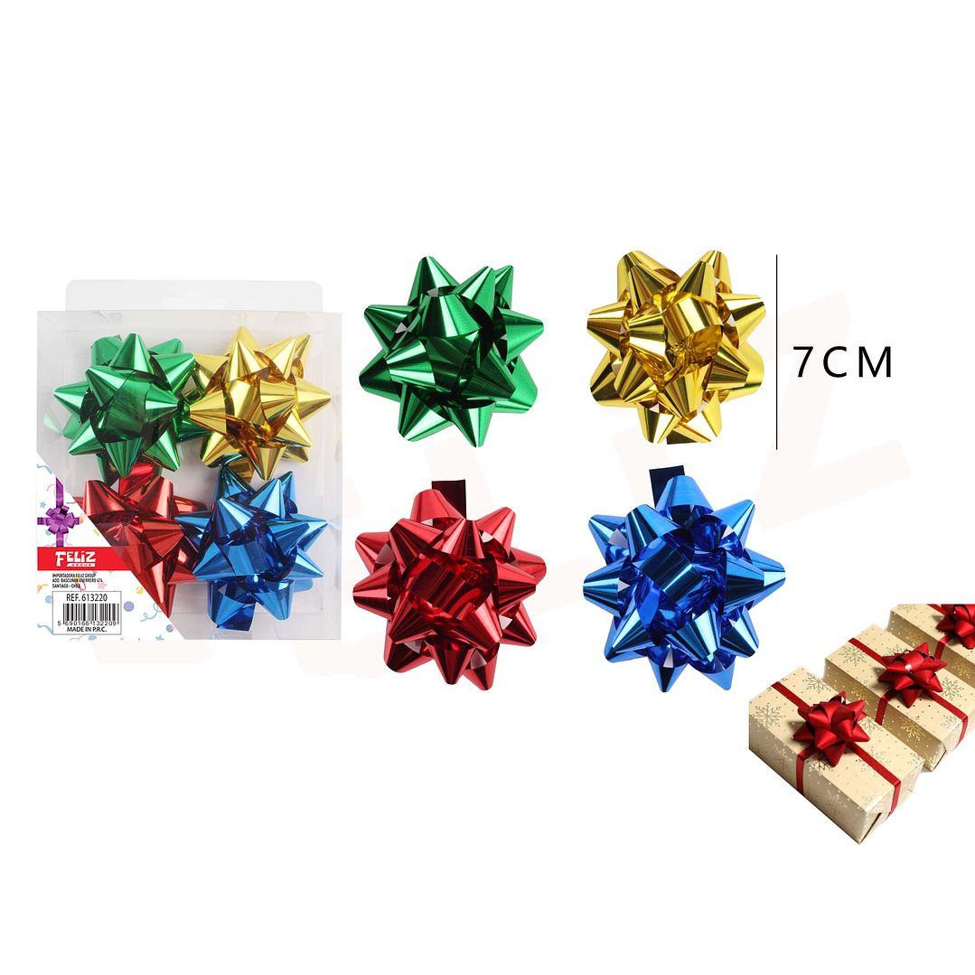 Lazo Regalo Estrella brillante 7cm 4pcs 1