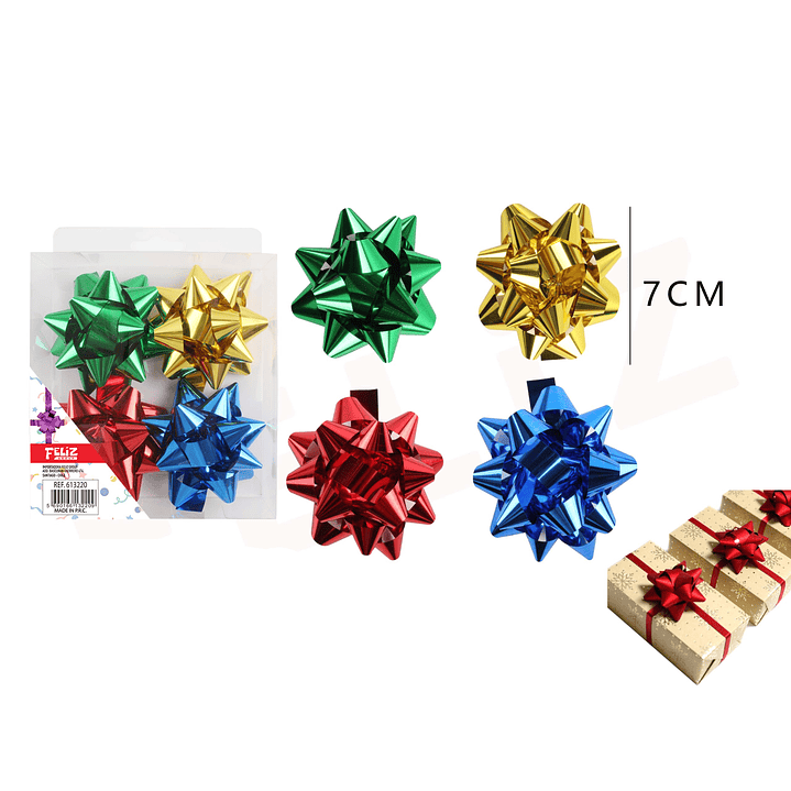 Lazo Regalo Estrella brillante 7cm 4pcs 1