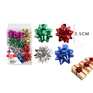 Lazo Regalo Estrella bright 3.5cm 12pcs