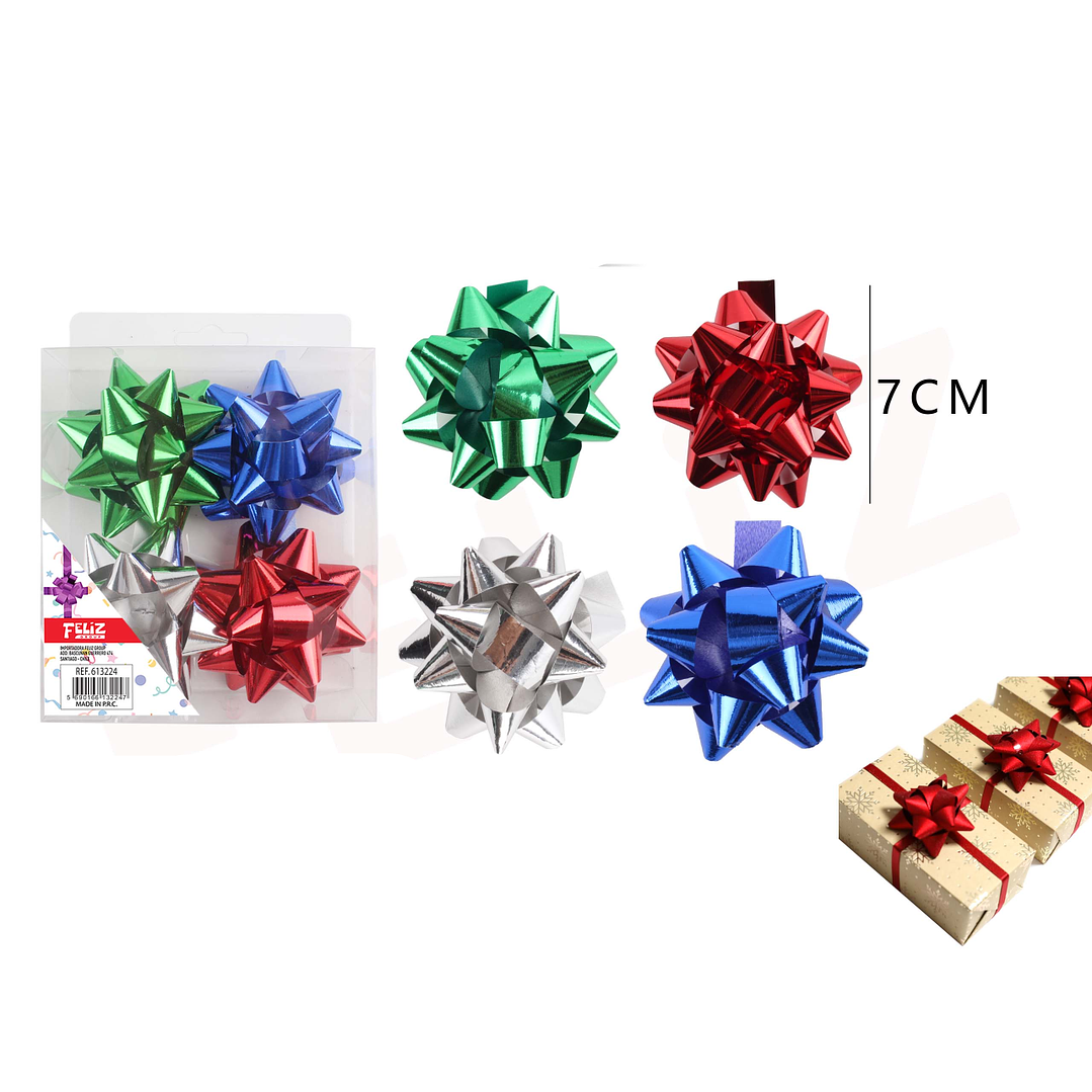 Lazo Regalo Estrella bright 7cm 4pcs 1