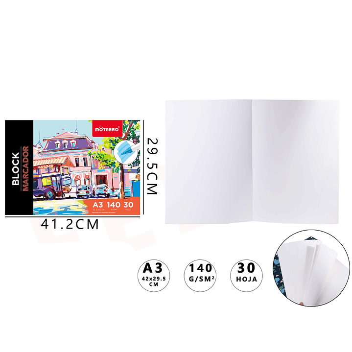 Block Marcador diseño barrio 140g 41.2*29.5cm A3 1