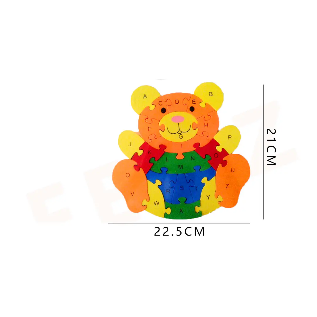 Oso Rompecabezas de Madera 22x22Cm 1