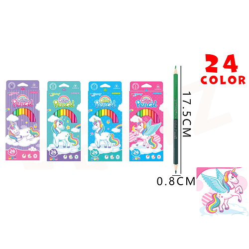 Lápices de colores bicolor unicornio 17.5cm 24 color
