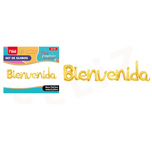 Globos Letra Bienvenida Dorado