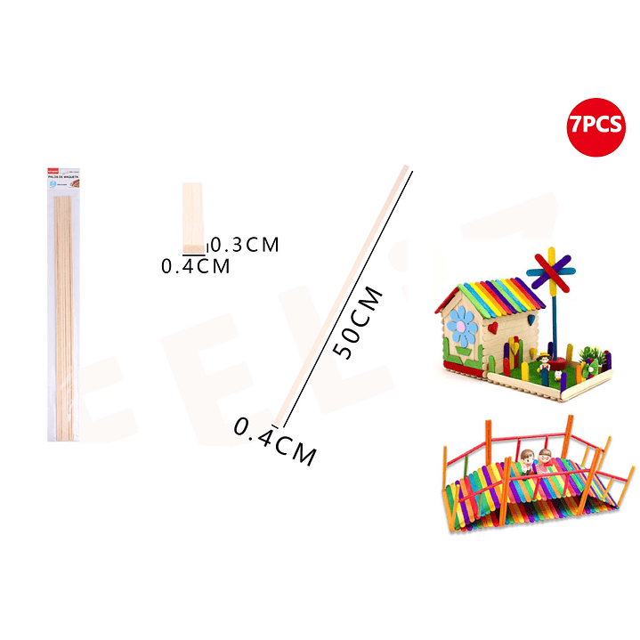 Palos de Maqueta 50x0.4x0.3cm 7pcs 1