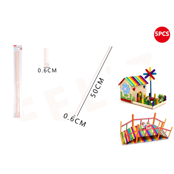 Palos De Maqueta 5006Cm 5Pcs 1