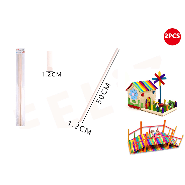 Palos de Maqueta 50x1.2cm 2pcs 1