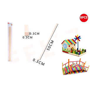 Palos de Maqueta 50*0.3cm 8pcs