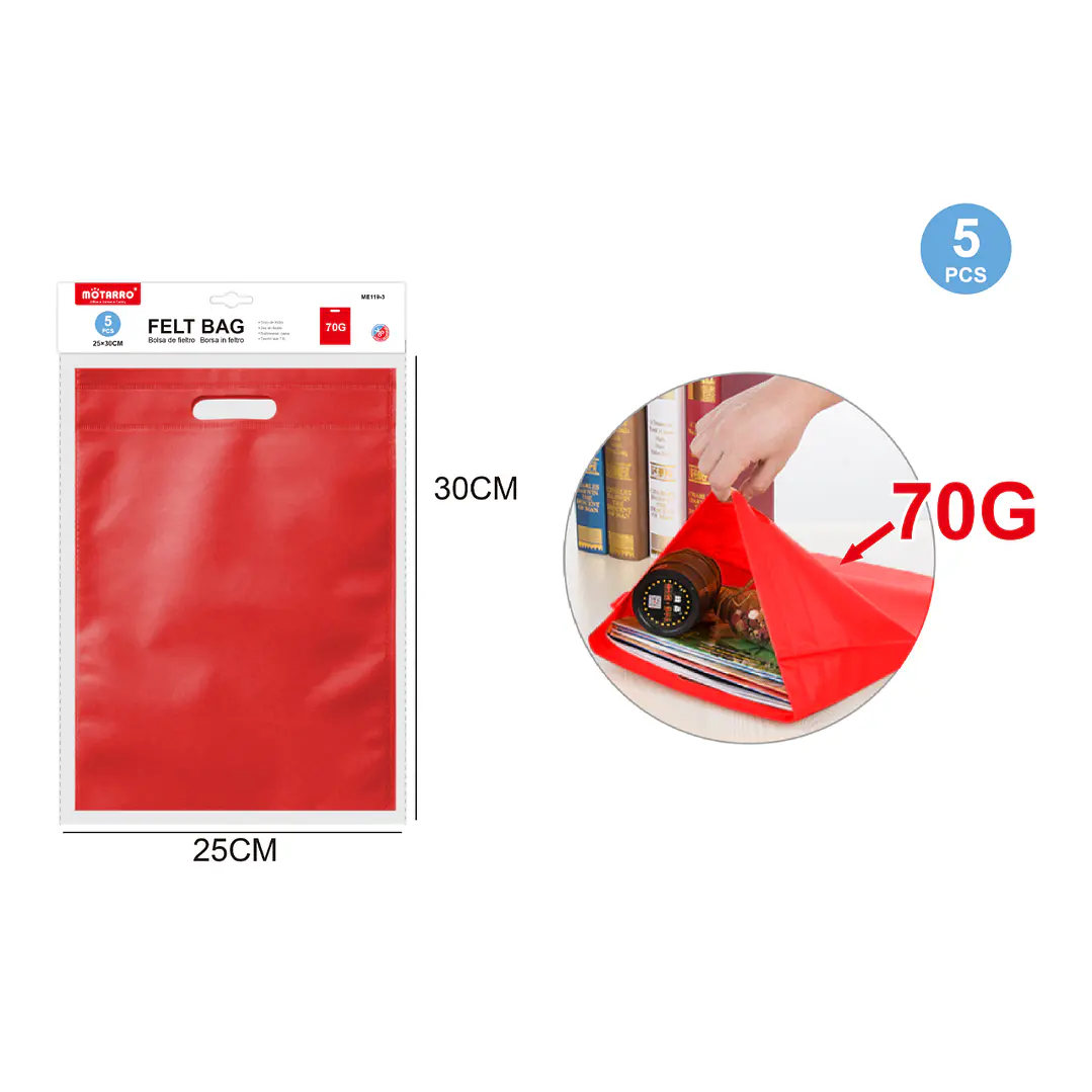 Bolsa Rojo 25x30cm 5pcs 1